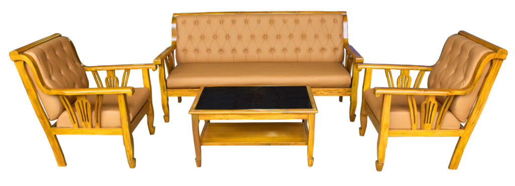 ชุดสายไหม (สีธรรมชาติ)(เบาะหนังดึงกระดุม)