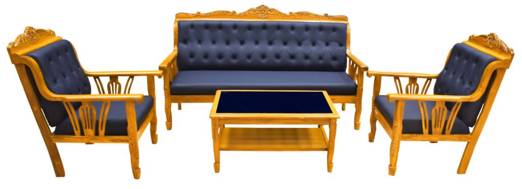 ชุดสายไหมแกะลาย (สีธรรมชาติ)(เบาะหนังดึงกระดุม)